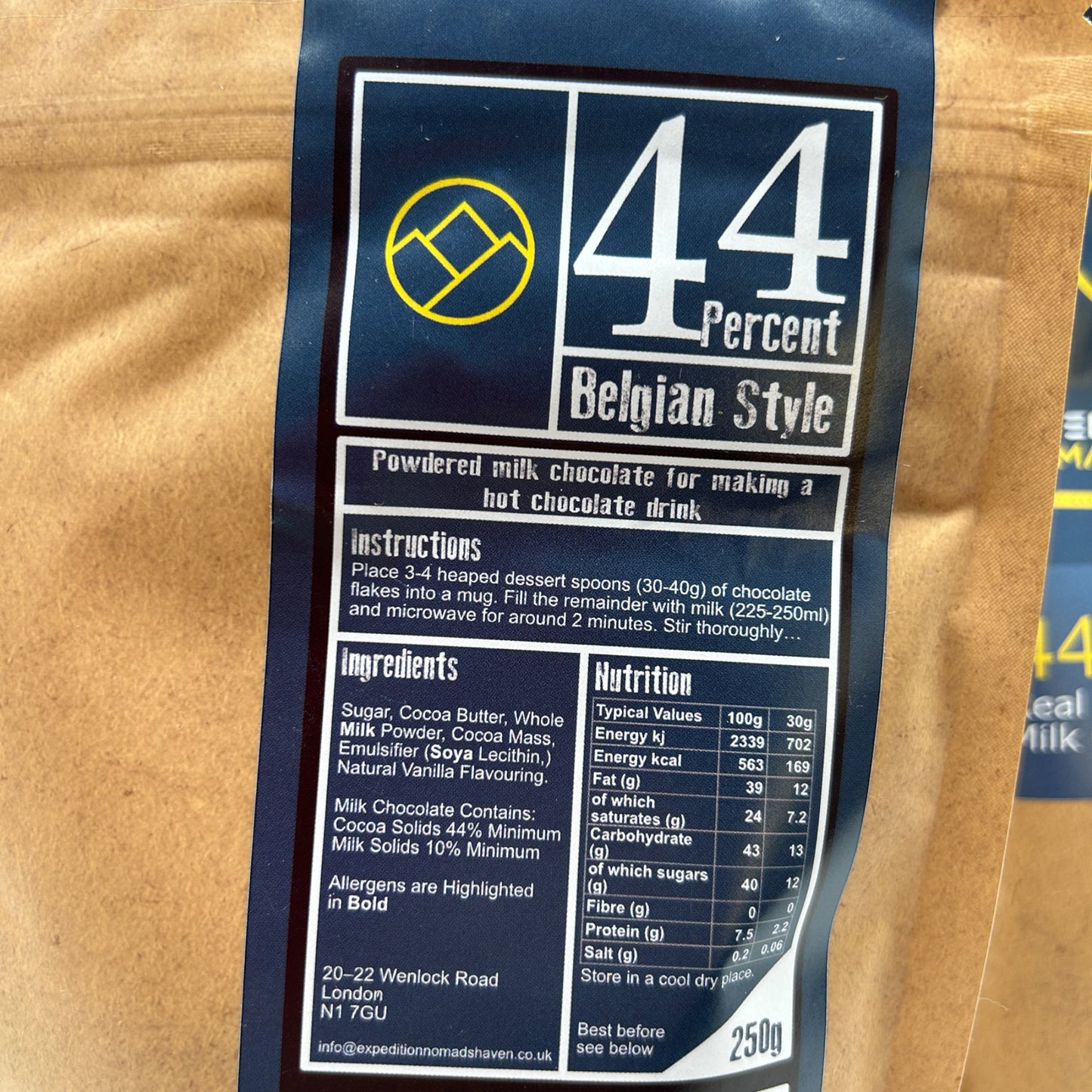 Luxury Hot Chocolate - Real 44% Belgian Milk Chocolate Flakes - 750g
