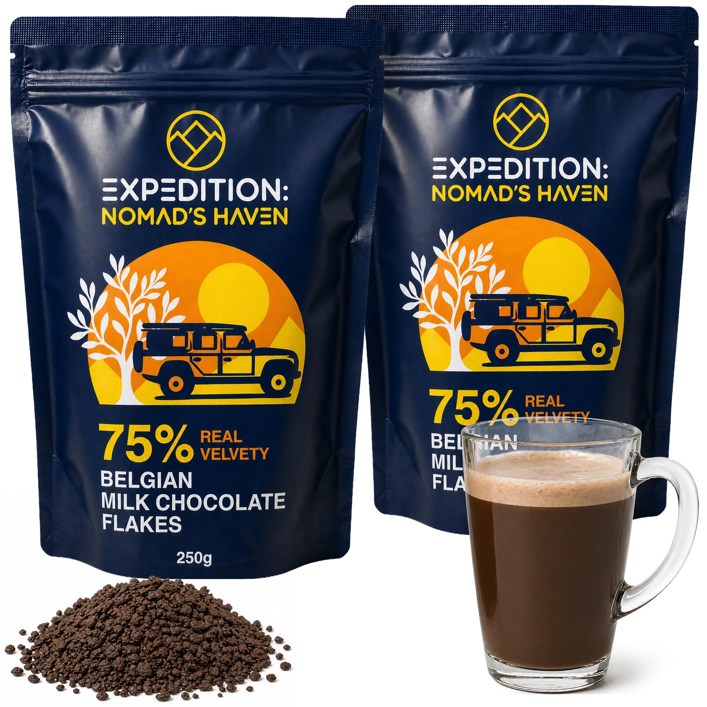 Luxury Hot Chocolate - Real 75% Belgian Chocolate Flakes - 500g